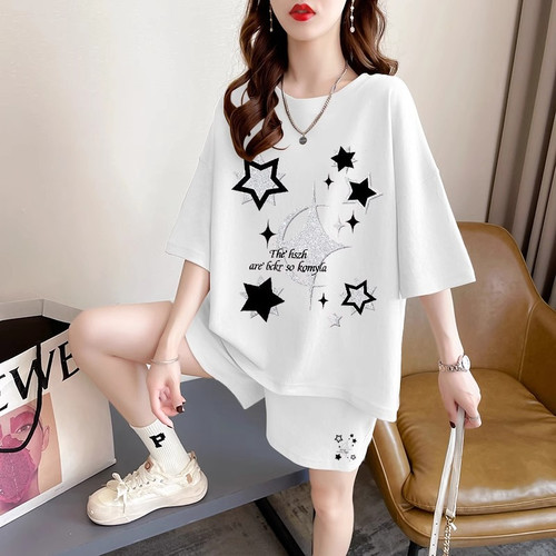 大码女装宽松运动套装女夏季