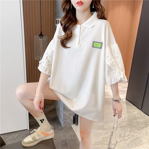 2022夏季新款荷叶边polo短袖