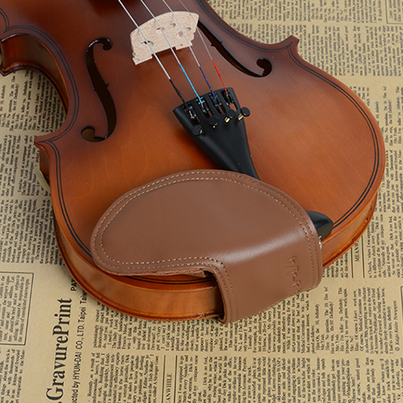 小提琴腮托4/4软体托垫透气舒适保护下巴斯式瓜式羊皮垫护