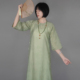 天丝提花倒大袖 原创大码 旗袍国风衬裙胖mm200斤 青竹 随淇自然