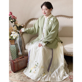 汉服明制绣花马面裙日常百搭通勤胖mm 原创大码 随淇自然 月中来
