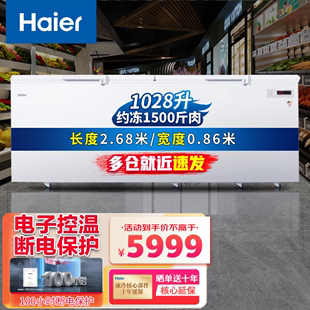 超大型 Haier 海尔 1028T冷柜商用大容量冷藏冷冻柜冰柜卧式