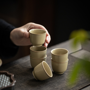 草木祠 定窑陶瓷小茶杯主人品茗杯茶室喝茶杯子家用茶具茶盏茶碗