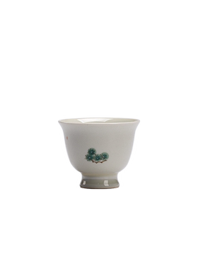 茶杯品茗杯岁寒三友陶瓷手绘