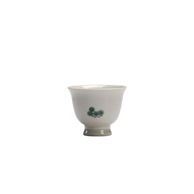 茶杯品茗杯岁寒三友陶瓷手绘