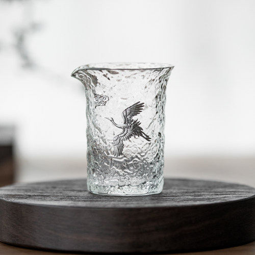 草木祠仙鹤过滤茶具玻璃公道杯