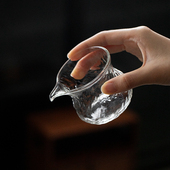 草木祠 高硼硅玻璃公道杯高档分茶器茶海匀杯功夫茶具转纹小公杯