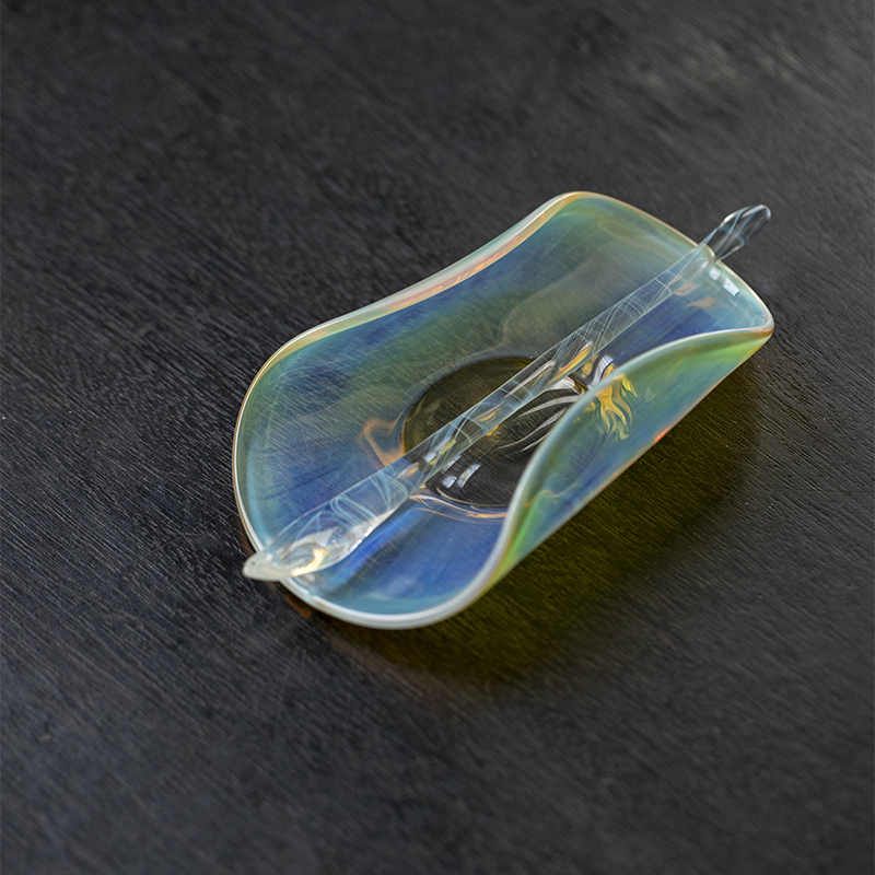 手工玻璃茶则茶荷赏茶器茶勺茶拨