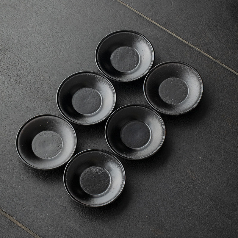 草木祠黑胡桃木杯垫圆形黑色茶杯托茶道日式木质隔热杯垫手作茶碟,餐饮具,茶托,淘宝优惠券,粉丝福利购,淘宝优惠卷