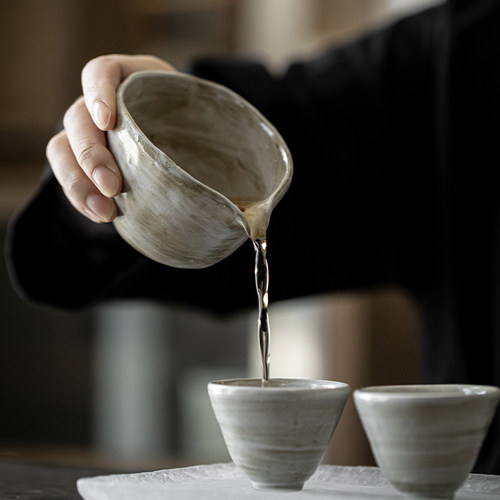 粗陶公道杯手工陶瓷分茶器
