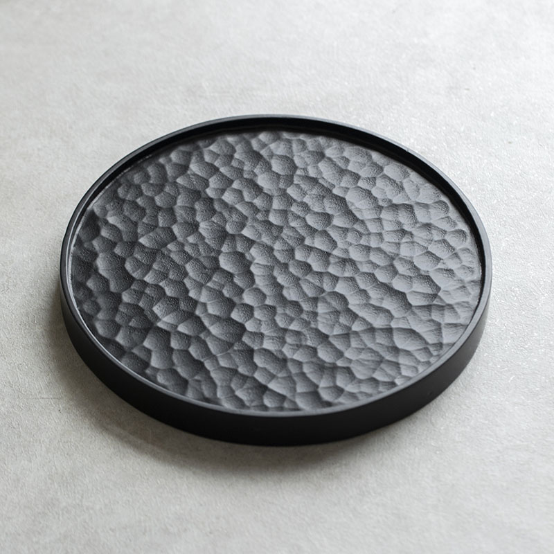 草木祠 圆形实木托盘樱桃木茶托盘壶承干泡台茶具茶杯收纳茶点盘