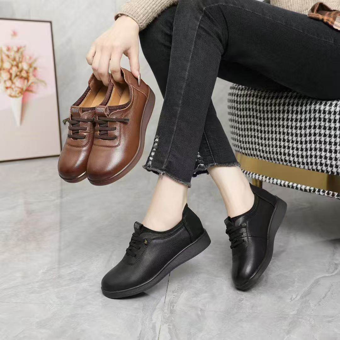 头层牛皮2026春季新款鞋子休闲软底软皮软底女单鞋平底真皮妈妈鞋,女鞋,深口单鞋,淘宝优惠券,粉丝福利购,淘宝优惠卷