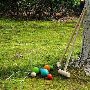 【现货】门球槌球croquet杆子球门木球儿童户外草地玩具木质配件