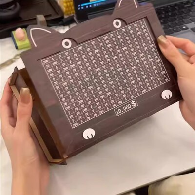 跨境爆款Money Box With Counter 木质数字存钱罐只进不出礼物