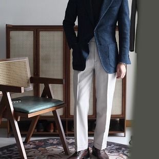 呢保暖多色羊毛裤 男士 商务休闲马裤 意式 定制秋冬骑兵呢巴黎扣西裤