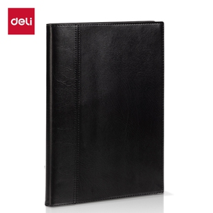 得力7910皮面笔记本-16K-120张(黑)(本)
