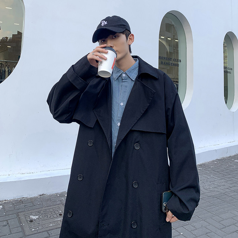 JAPANESE CITYBOY WINDBREAKER JACKET MENS SPRING AND AUTUMN FASHION BRAND HIGH-END HANDSOME GERMAN-STYLE CIVILIAN COAT MID-LENGTH