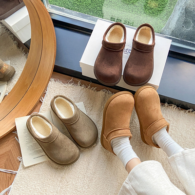 大码女鞋41到43胖脚宽肥网红加绒厚底勃肯鞋女保暖雪地靴博肯棉鞋