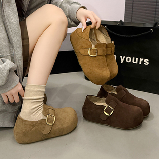 女一脚蹬博肯乐福鞋 41到43胖脚宽肥内增高厚底全包勃肯鞋 女鞋 大码