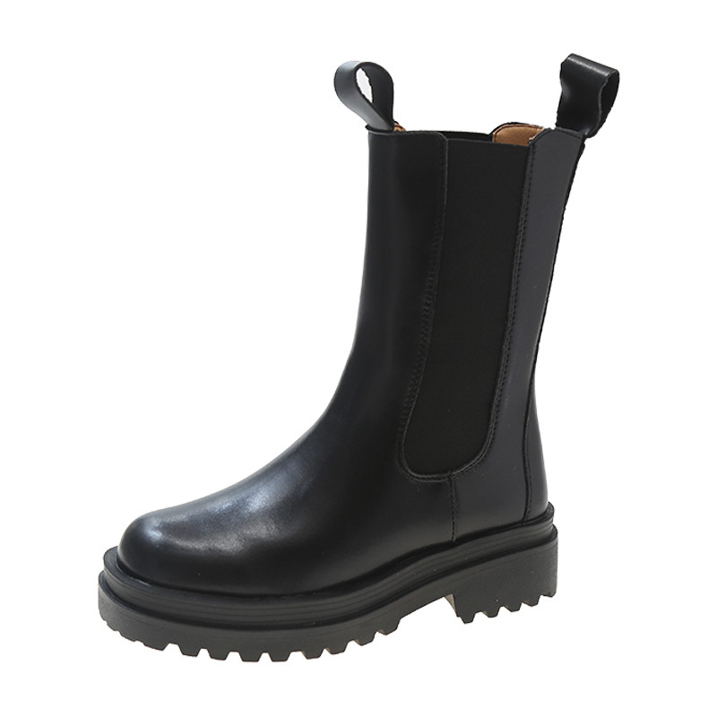 PIPE BOOTIES WOMENS PLATFORM BOOTS BRITISH CHUBBY FEET MEDIUM CHIMNEY CHELSEA BOOTS MARTIN BOOTS PLUS SIZE WOMENS BOOTS 41