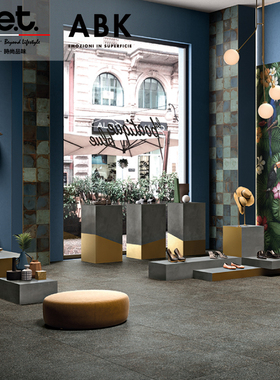 ABK 意大利进口北欧简约灰色柔光复古瓷砖墙面砖工装防滑耐磨地砖