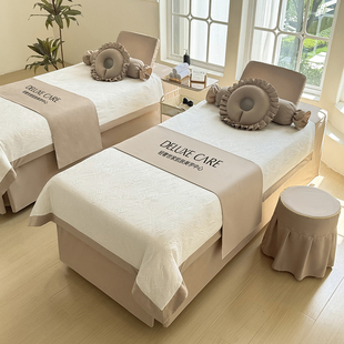 新款 通用 高档美容床罩四件套亲肤美容院专用按摩洗头床单被罩四季