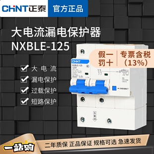 正泰漏电保护器空气开关NXBLE-125家用总闸漏保2P大电流80A100A