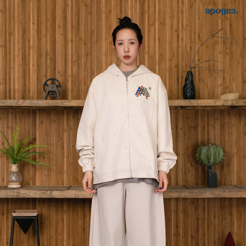 APOGE3阿保机明线花纱帽衫潮牌宽松休闲外套国潮情侣卫衣夹克美式