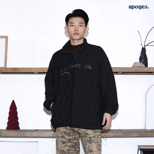 APOGE3阿保机 秋冬款复古格纹外套男女潮牌宽松夹克休闲工装国潮