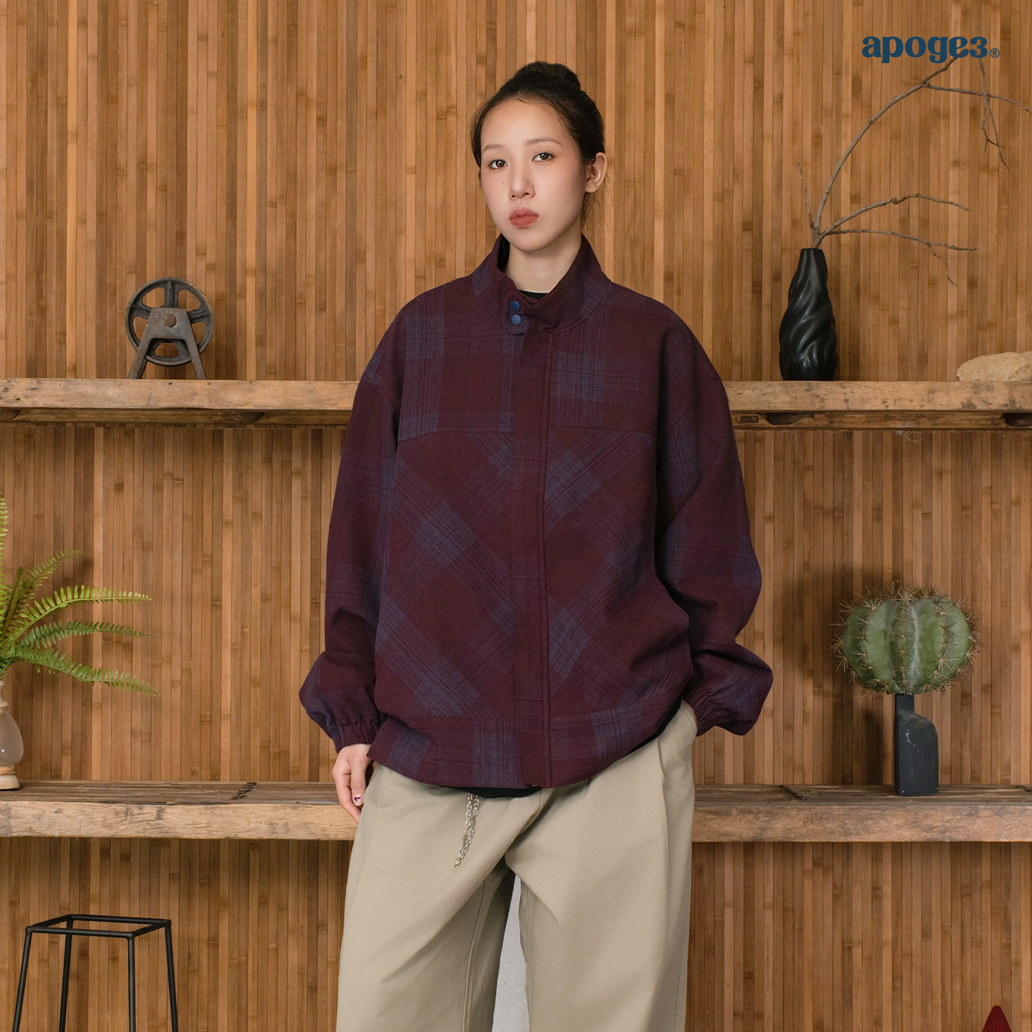 APOGE3阿保机 哈灵顿夹克男宽松潮牌情侣翻领外套美式休闲秋冬女