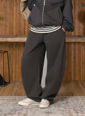 APOGE3 阿保机3D立体剪裁男宽松直筒阔腿裤加绒秋冬休闲运动卫裤