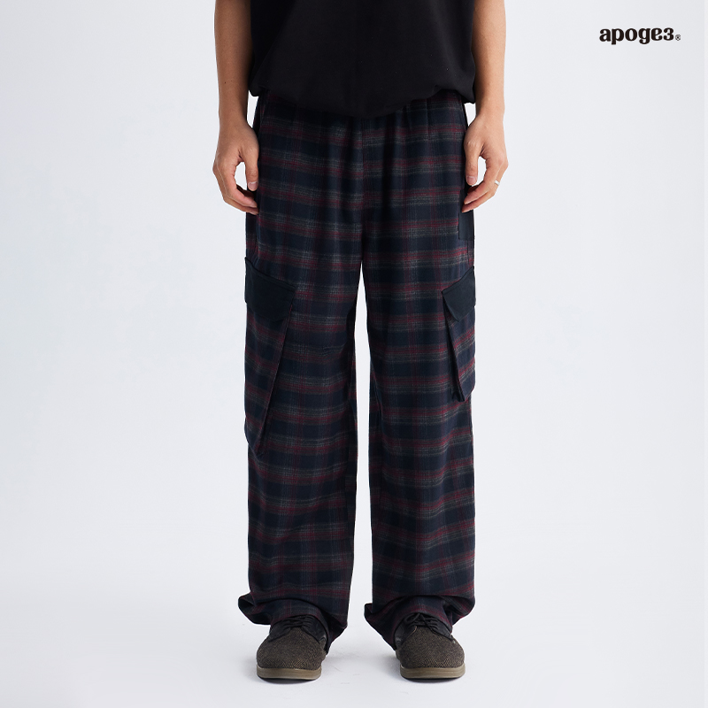 APOGE3休闲格子潮牌长裤