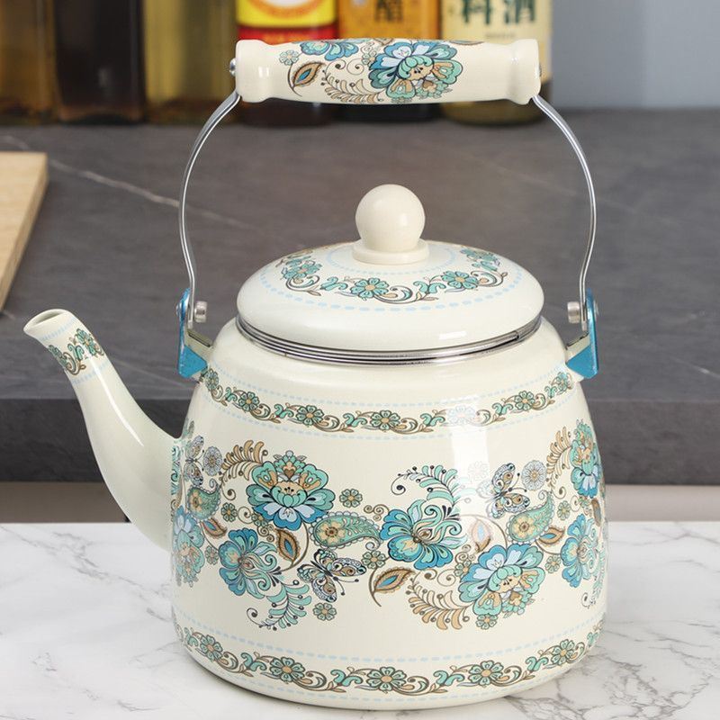 搪瓷珐琅烧水壶泡茶3.3L珍品煮茶壶带滤网茶隔煤气电磁炉天然气用