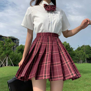 【沙华JK】日系正统JK制服中牌高腰学院风学生百搭暗黑风百褶裙