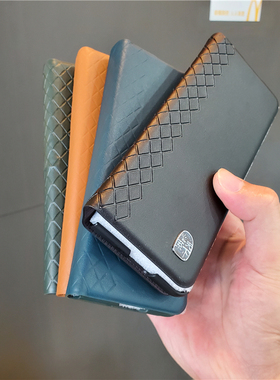 适用三星Z fold3翻盖支架手机壳W22原厂真皮套Z Fold4全包防摔商