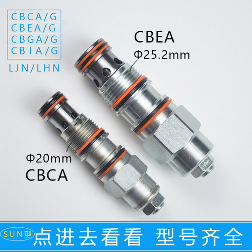 螺纹插装液压平衡阀替代SUN抗衡阀CBCA/CBEA/CBCG/CBEG/LHN LJN