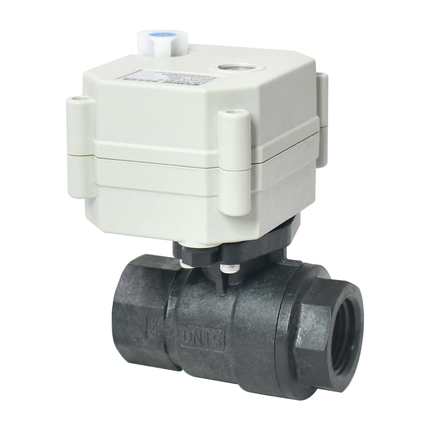 通禾丝扣自动排水阀PPE耐腐蚀微型电动球阀IP67防水DC12/24V AC22