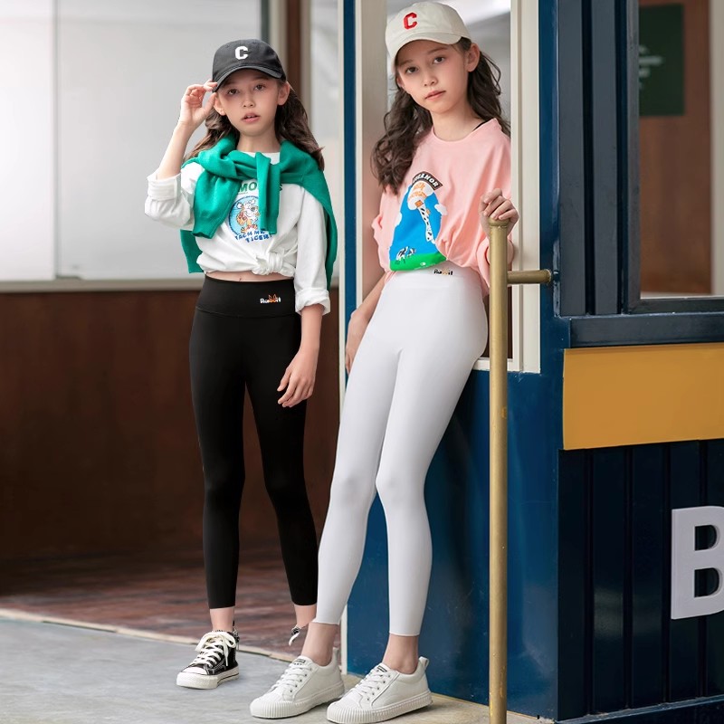 九分长裤高腰外穿打底裤女童薄款