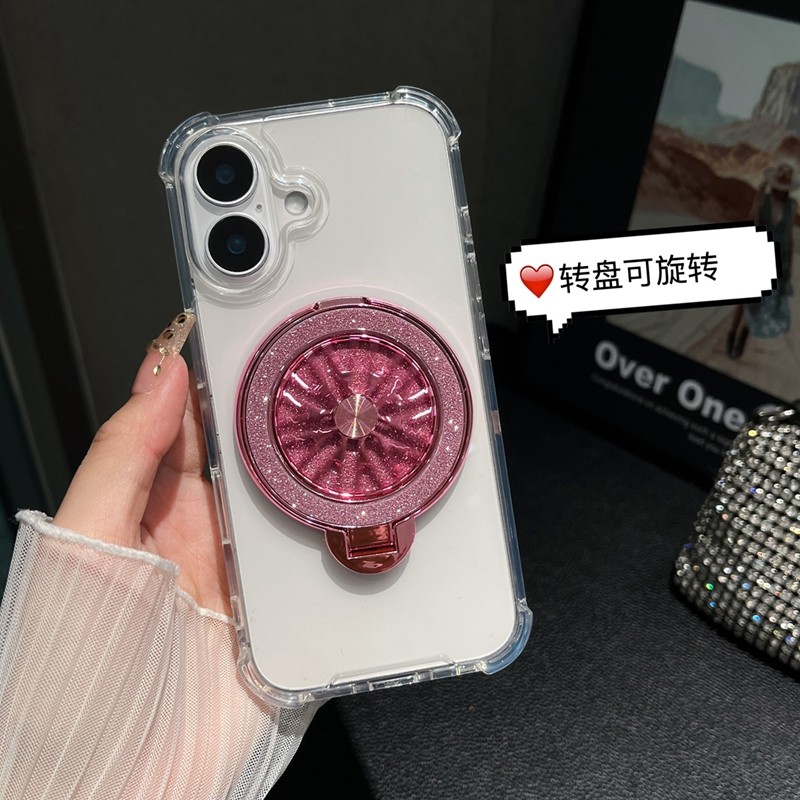 闪粉可旋转陀螺转盘手机支架粘贴式黏贴背贴折叠指环扣贴片扣指环桌面