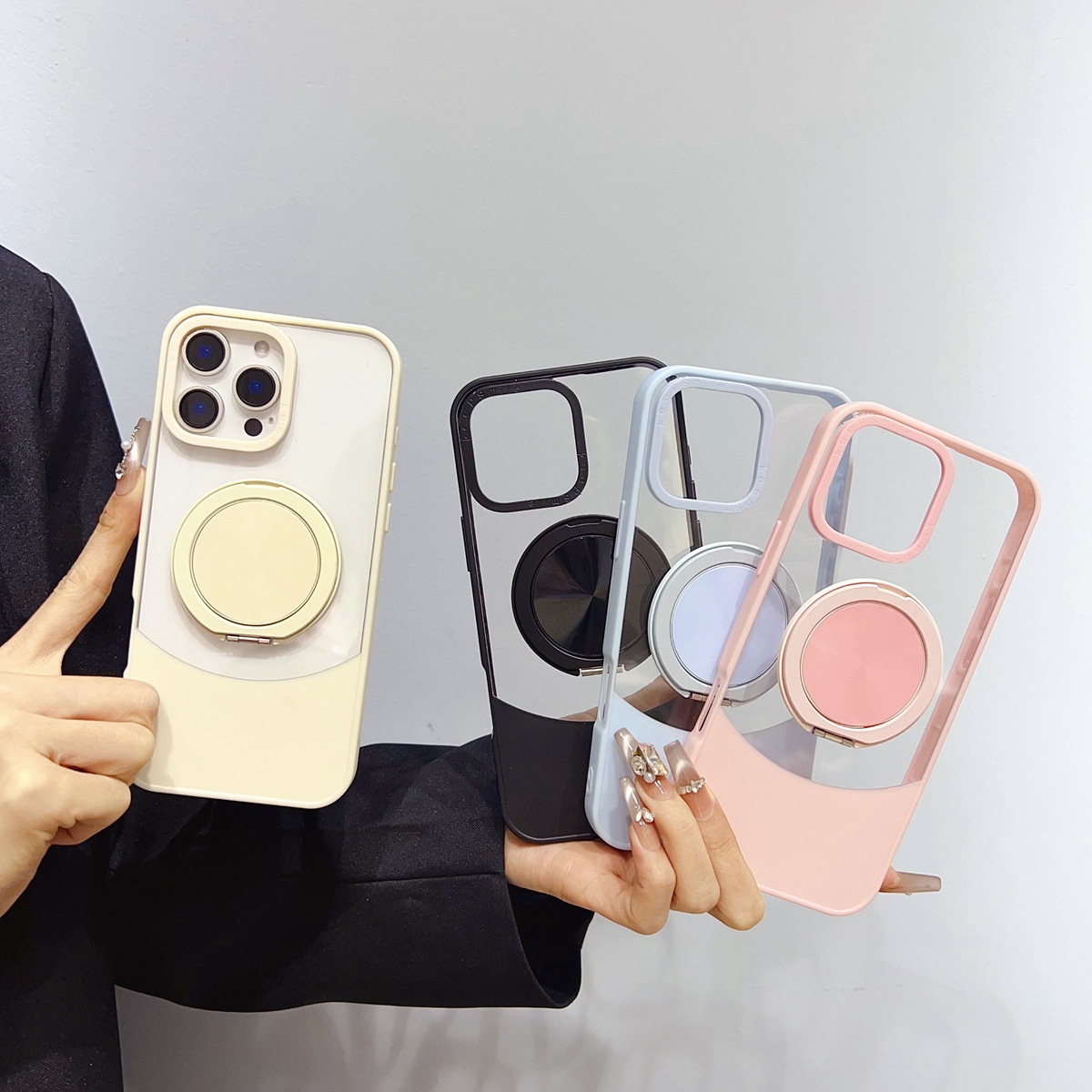 小清新撞色二合一360度旋转支架