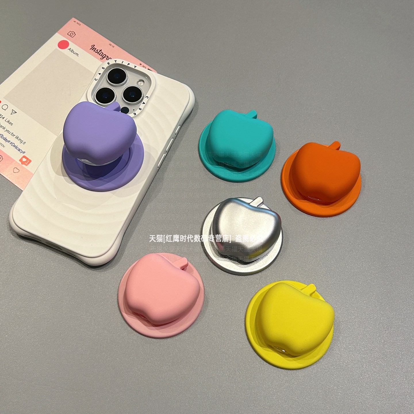 创意立体肤感水果磁吸气囊支架