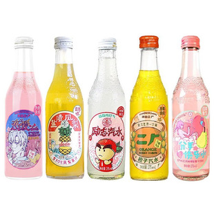 汉口二厂汽水275ml*6瓶果味碳酸饮料荔枝橙子含气武汉汽水饮料