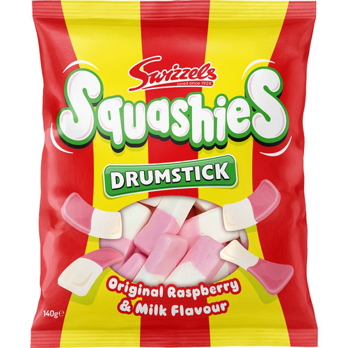 英国Swizzels Squashies drumstick水果橡皮软糖树莓牛奶原味