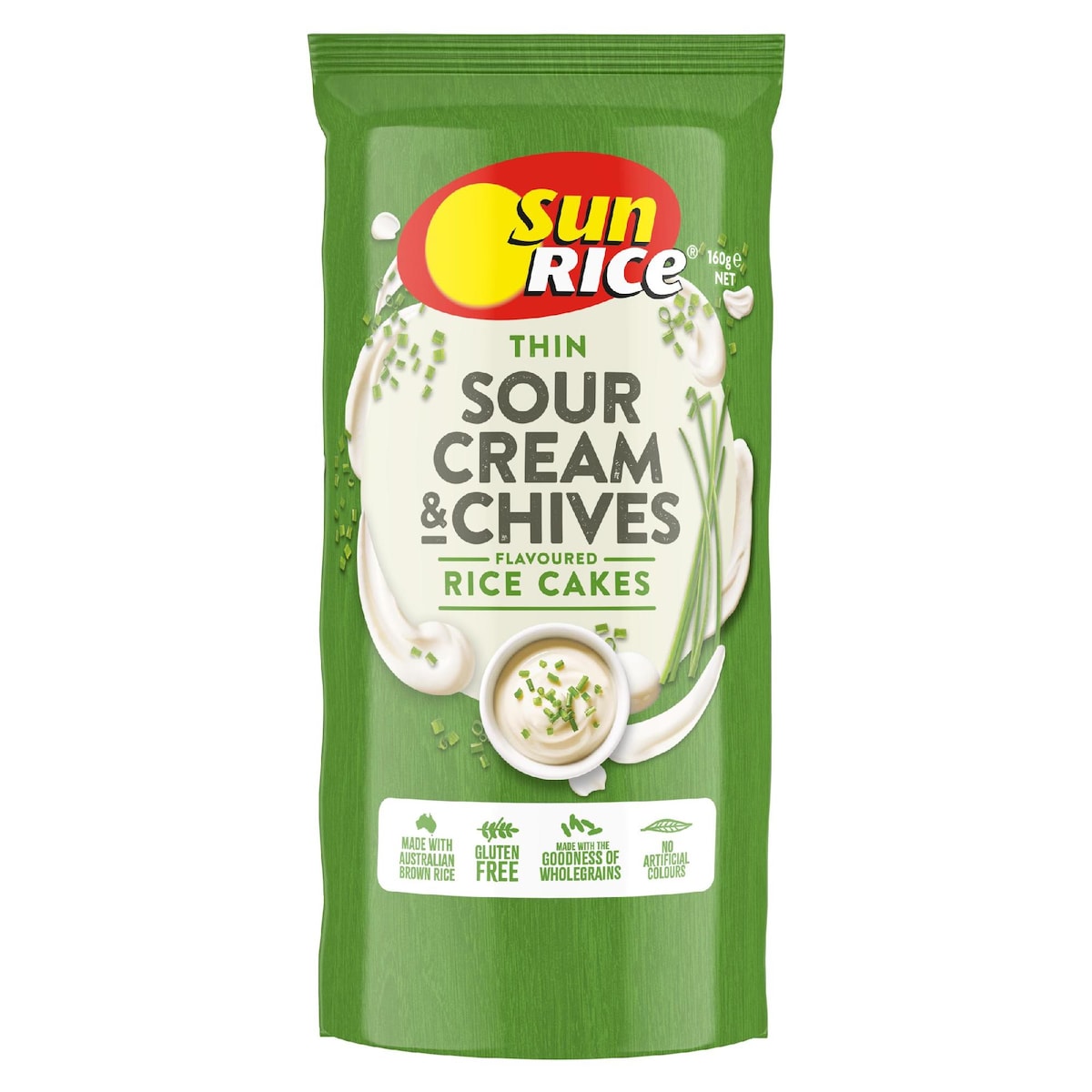 澳洲代购Sunrice糙米全麦健康米饼香葱奶油味薄米饼160g
