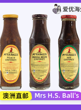 澳洲直邮代购Mrs H.S. Ball's Chutney酸辣酱470g菜谱调味酱料