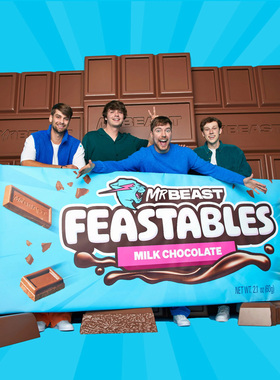 60g*10袋Feastables秘鲁Mr Beast牛奶巧克力野兽先生黑巧澳洲直邮