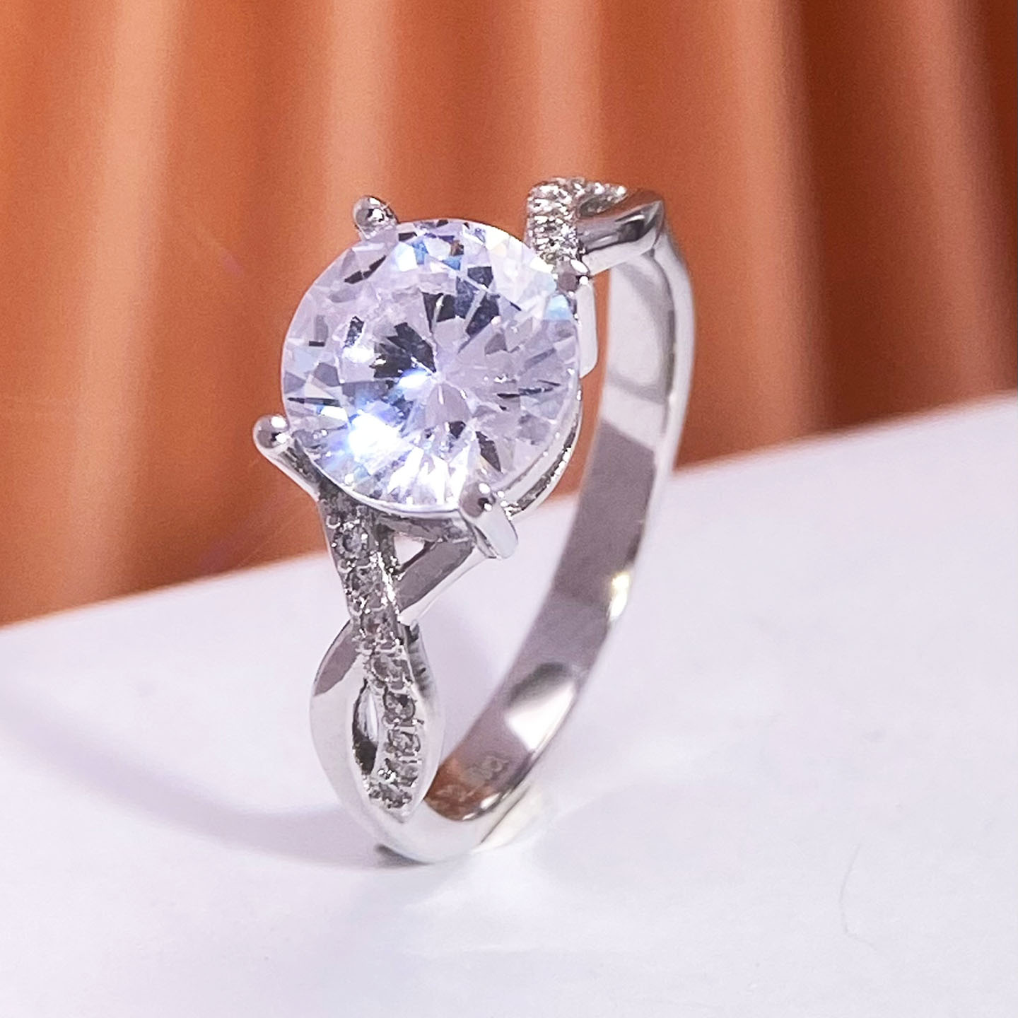 克拉钻戒指空托闭口莫桑钻戒托