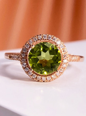 精致围钻戒指空托S925纯银镶嵌宝石戒托圆形3-10mm女活口可调节