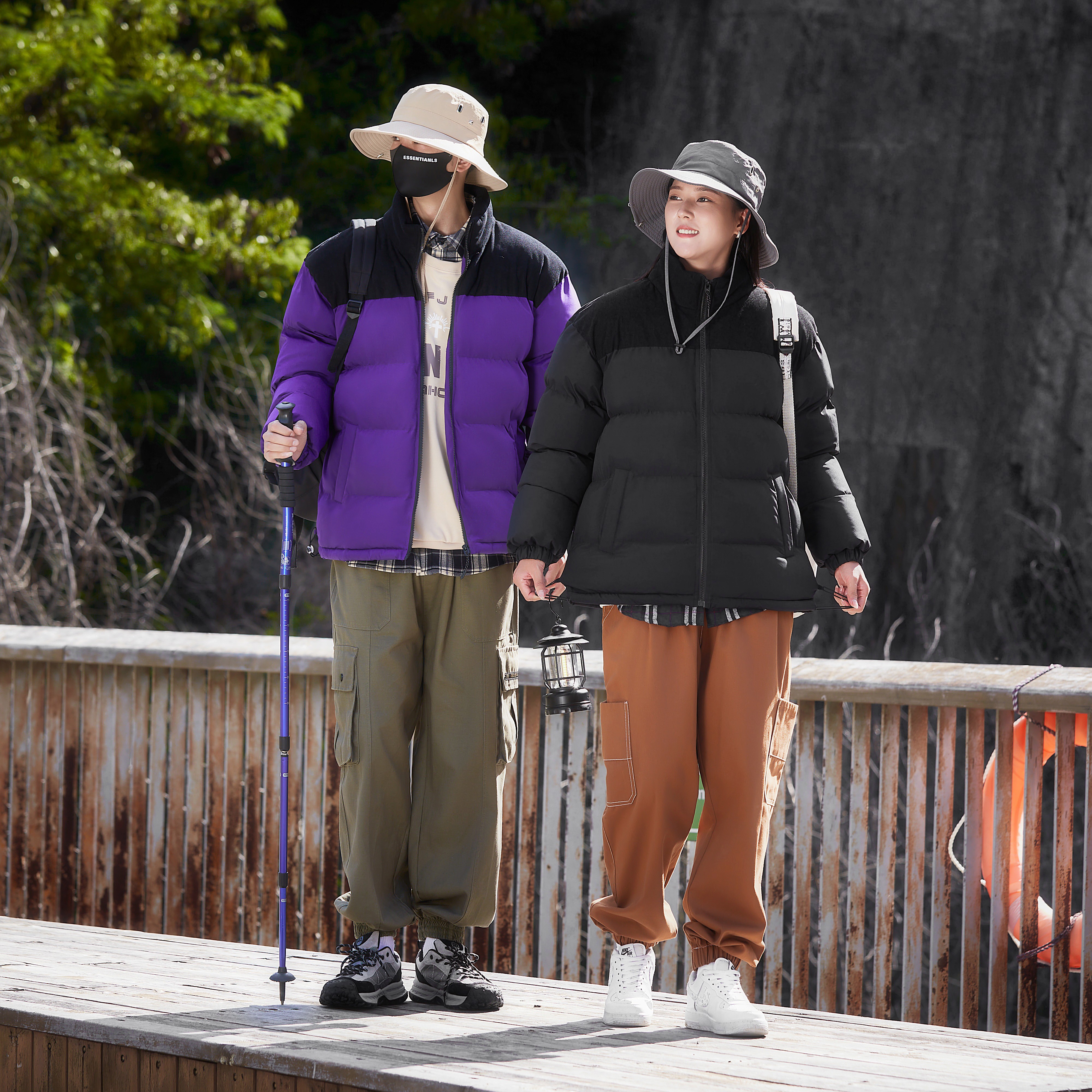 2025冬季情侣棉衣男拼接防风保暖加厚面包服男士外套688-P44图片