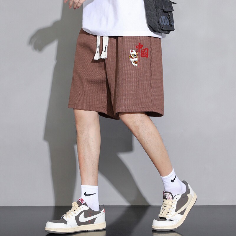 现货主推有差价2025夏季新款潮男士印花华夫格短裤大码DK710-P15,男装休闲裤,星座1816-1（原1210-1）